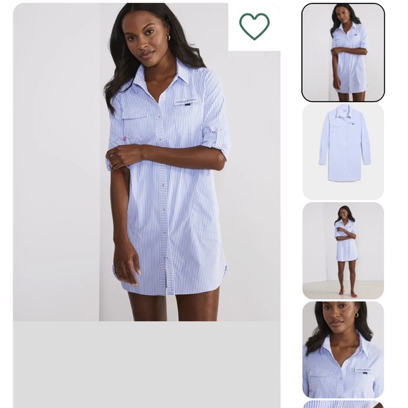 Vineyard Vines Harbor Seersucker Shirt Cover-Up like new - Picture 2 of 10